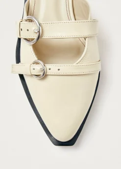 Thalara Onix Cream Leather Ballet Flats|ALOHAS New