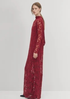 Tiban Lace Wine Dress|ALOHAS Online