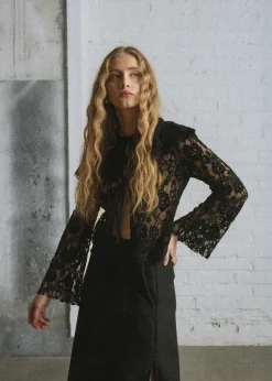 Tolpa Lace Black Blouse|ALOHAS Discount