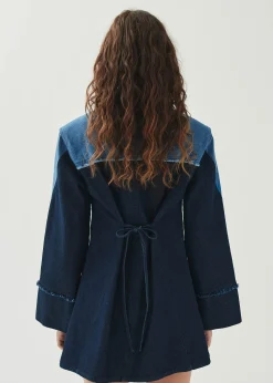 Veden Bicolor Indigo Denim Dress|ALOHAS Fashion