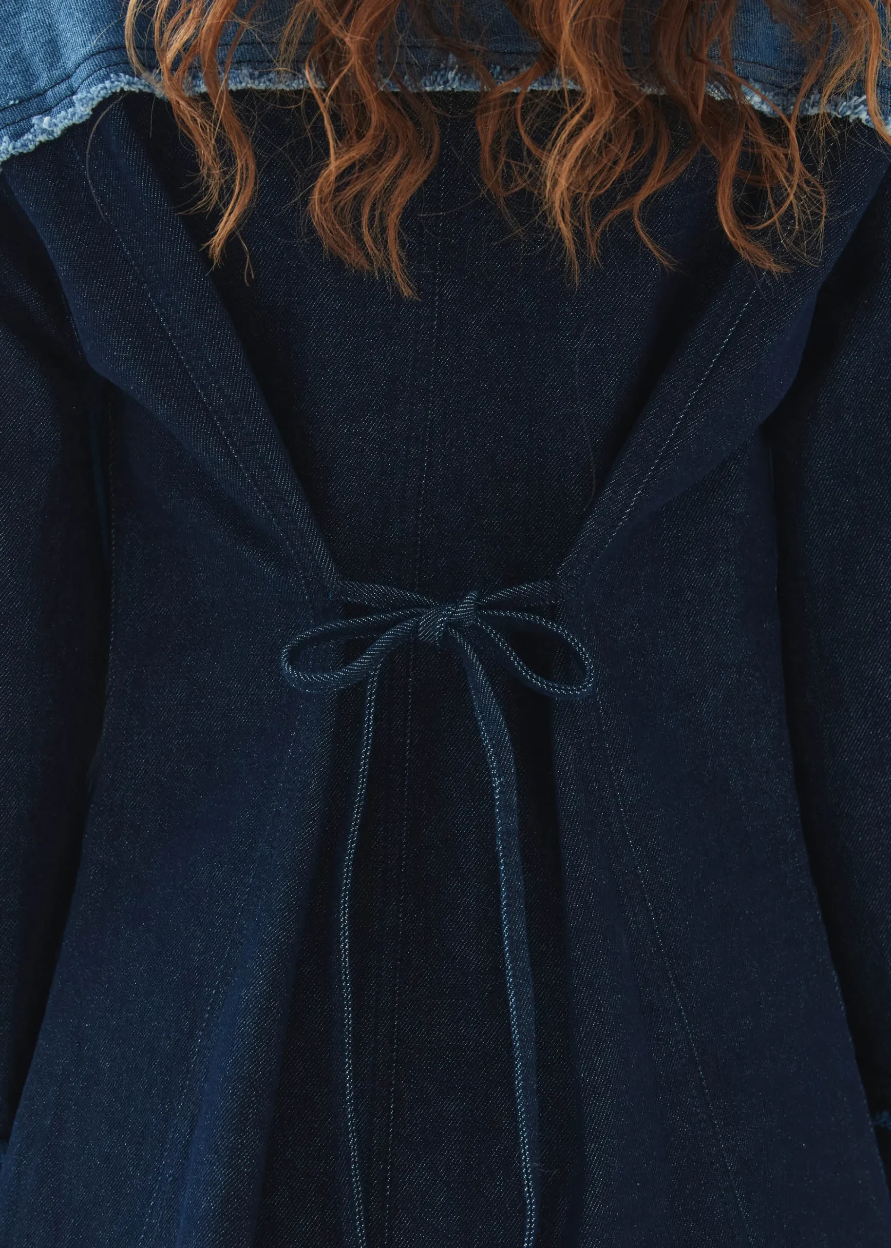 Veden Bicolor Indigo Denim Dress|ALOHAS Fashion