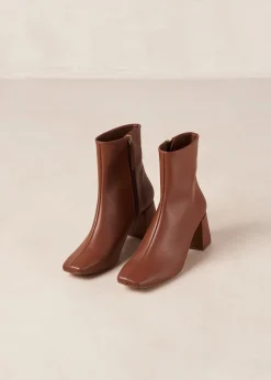 Watercolor Gingerbread Brown Vegan Leather Boots|ALOHAS Discount