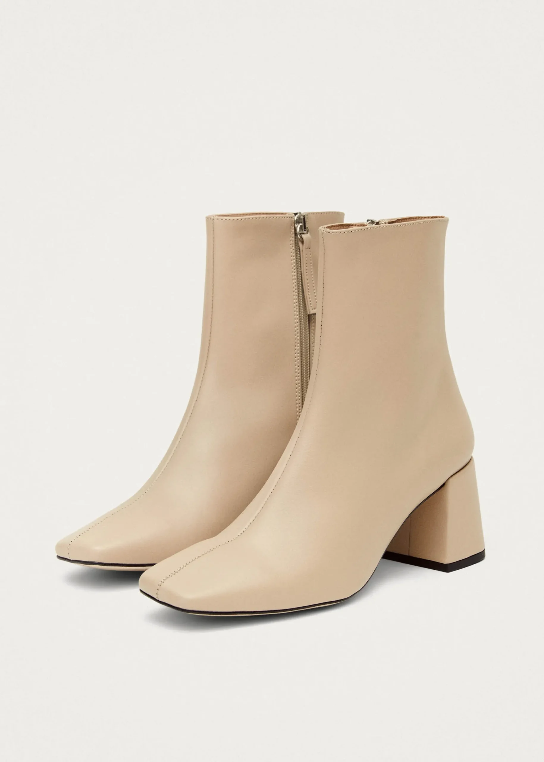 Watercolor Tahini Beige Vegan Leather Ankle Boots|ALOHAS Sale