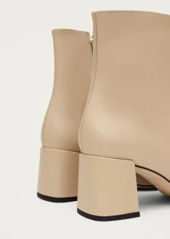 Watercolor Tahini Beige Vegan Leather Ankle Boots|ALOHAS Sale