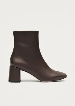 Watercolor Umber Brown Vegan Leather Ankle Boots|ALOHAS Clearance