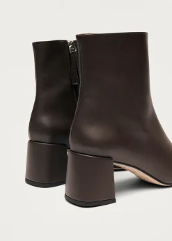 Watercolor Umber Brown Vegan Leather Ankle Boots|ALOHAS Clearance