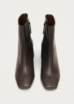 Watercolor Umber Brown Vegan Leather Ankle Boots|ALOHAS Clearance