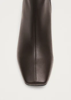Watercolor Umber Brown Vegan Leather Ankle Boots|ALOHAS Clearance