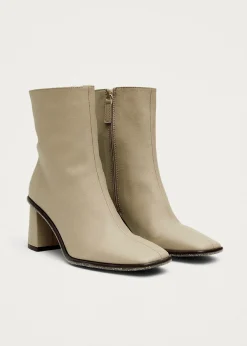West Cactus Warm Sand Beige Vegan Leather Ankle Boots|ALOHAS New