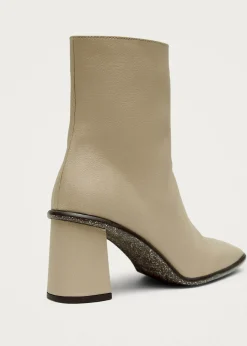 West Cactus Warm Sand Beige Vegan Leather Ankle Boots|ALOHAS New
