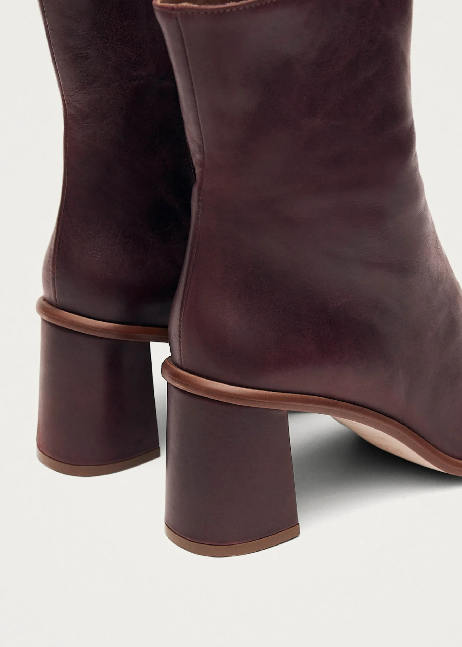 West Cape Wine Burgundy Leather Ankle Boots|ALOHAS Fashion
