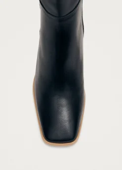 West Vintage Black Leather Ankle Boots|ALOHAS Outlet