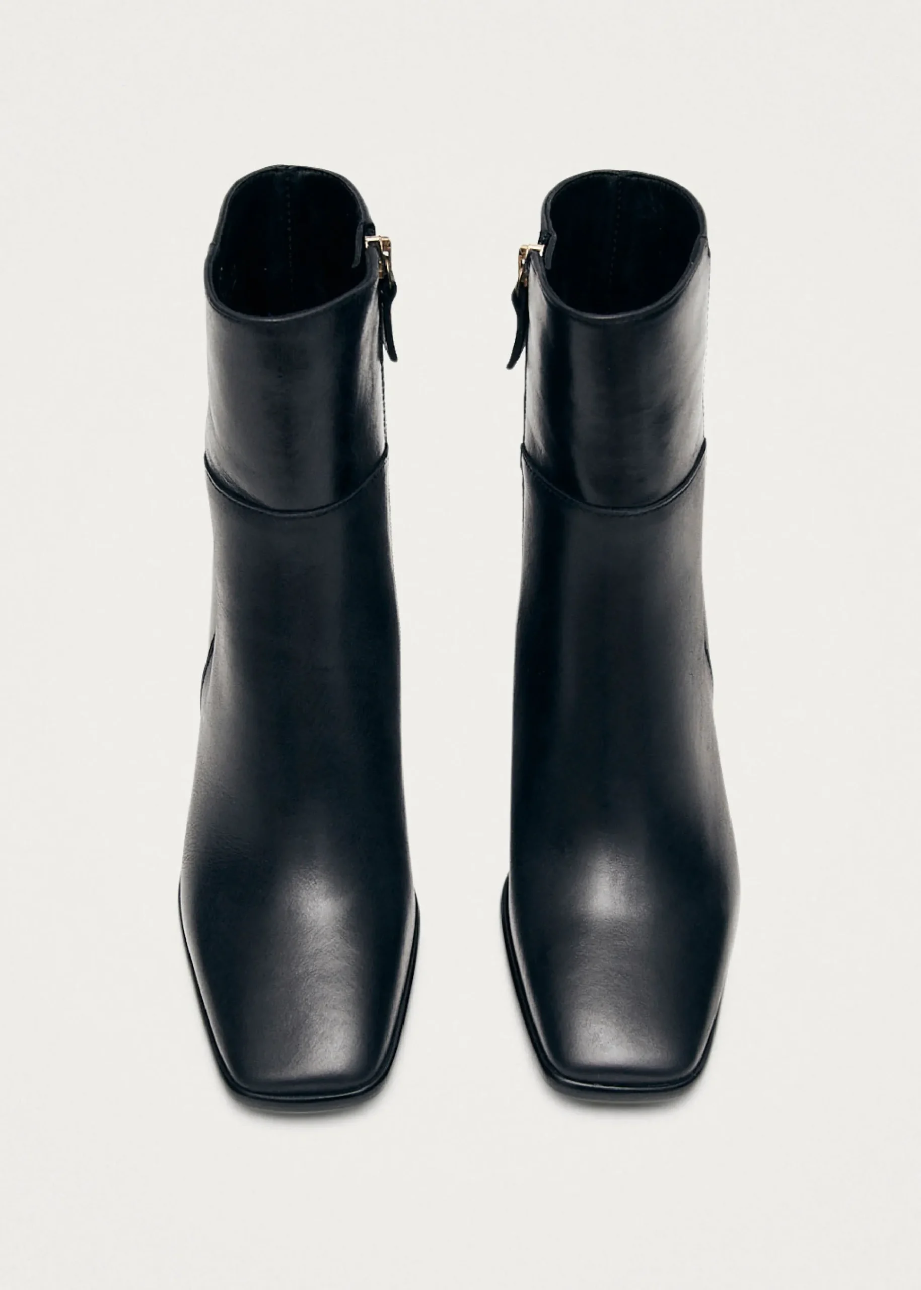 West Vintage Total Black Leather Ankle Boots|ALOHAS Online