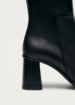 West Vintage Total Black Leather Ankle Boots|ALOHAS Online