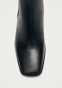 West Vintage Total Black Leather Ankle Boots|ALOHAS Online