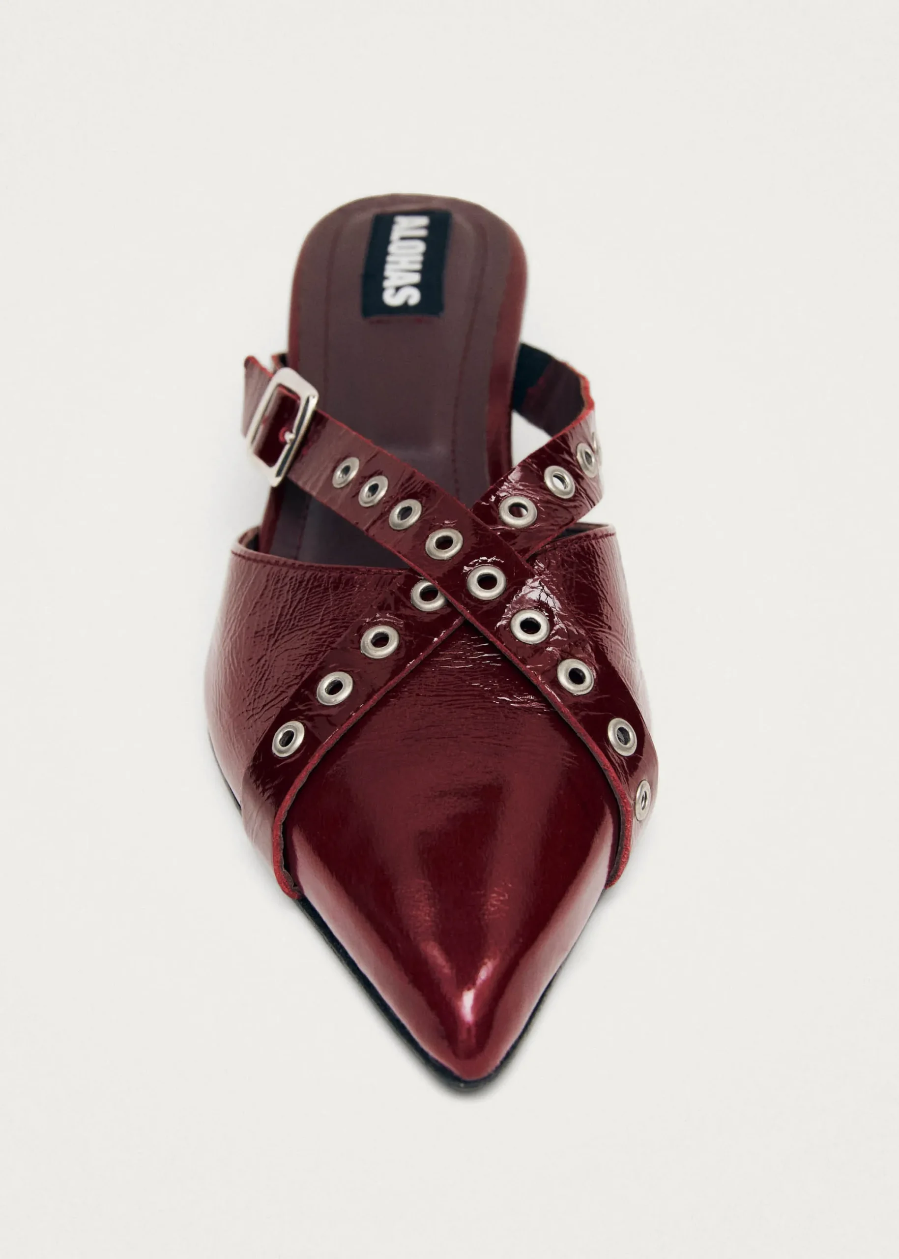 Zyra Onix Burgundy Leather Mules|ALOHAS Outlet