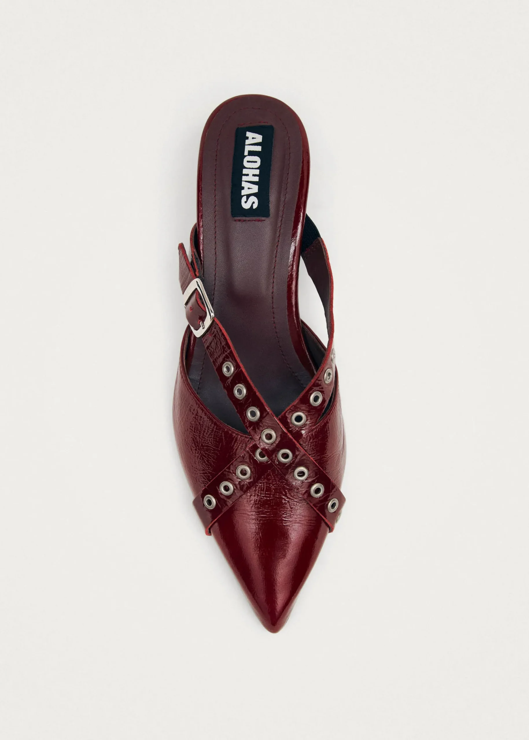 Zyra Onix Burgundy Leather Mules|ALOHAS Outlet