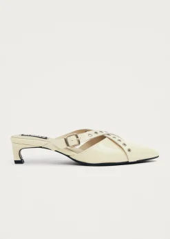 Zyra Onix Cream Leather Mules|ALOHAS Hot