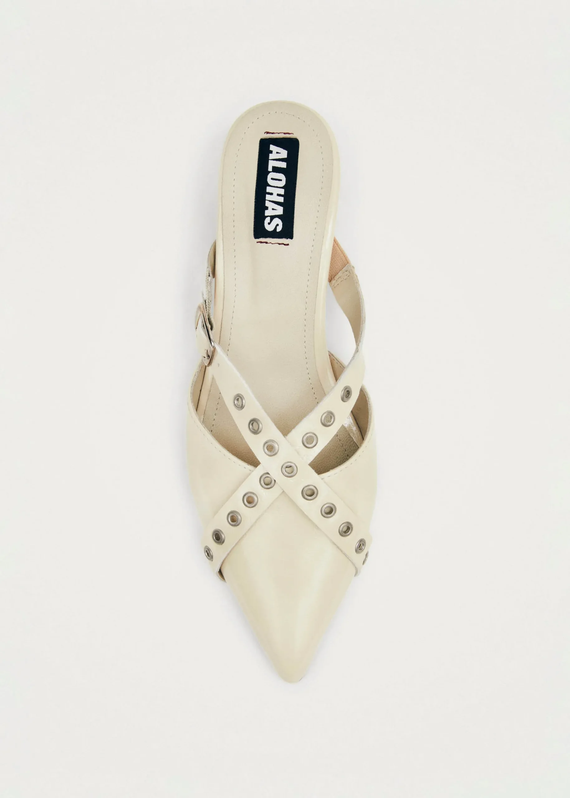 Zyra Onix Cream Leather Mules|ALOHAS Hot