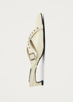 Zyra Onix Cream Leather Mules|ALOHAS Hot