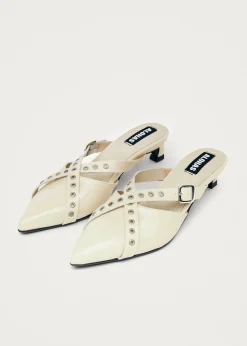 Zyra Onix Cream Leather Mules|ALOHAS Hot